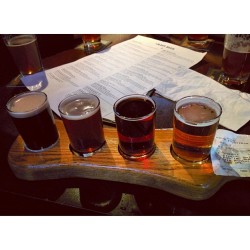 vancouvercatfeed:  my paddle: split shot espresso milk stout, robo ruby imperial ruby ale, storm watcher winter lager, hoparazzi india pale lager 🍺 #craftbeer http://ift.tt/NnaZ4T