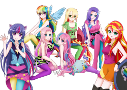 mlpfim-fanart:  Equestria Girls - Rainbow Rocks by SrtaGiuu    &lt;3