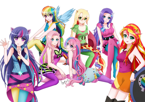 mlpfim-fanart:  Equestria Girls - Rainbow Rocks by SrtaGiuu    <3