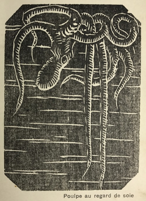 Unattributed woodcut of Maldoror as an octopus, preparing to attempt to eat God. From Pedro Leandro 