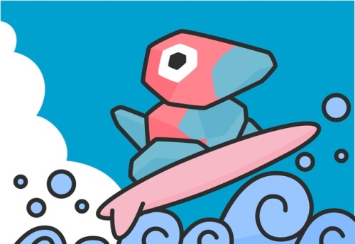 purple-pixel:You know whos RAD? Surfing Freakin’ Porygon!!!!Look at that fun boy!