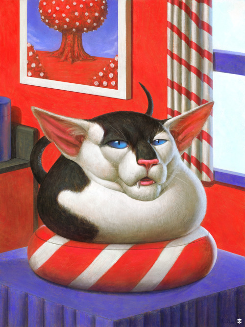 Blob Cats - III. Oriental Shorthair on RedThe third piece in the Blob Cats series. This piece depict