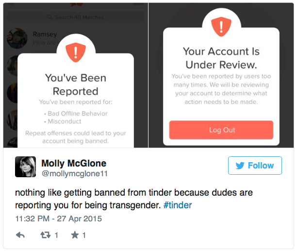 micdotcom:  Tinder is allegedly banning users for being transgenderTransgender users