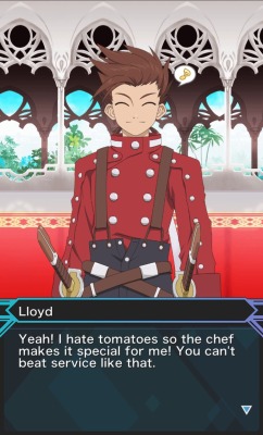 theguineapig3:  I’m so happy that Lloyd’s distaste for tomatoes is so important to his character that it transcends game boundaries. Bless this child. 