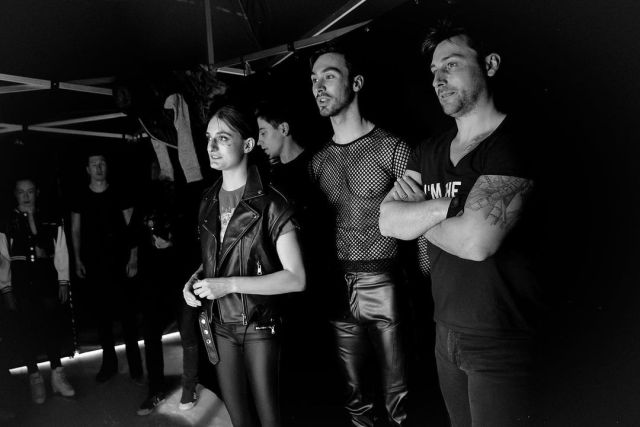 Gabriella, Guillaume and Brian Joubert backstage