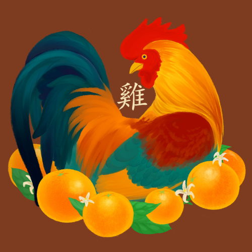 Happy Lunar New Year!It’s Year of the Rooster so, I painted a majestic and noble rooster with mandar