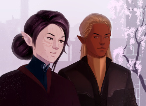 DAI-era Surana and Zevran paying a visit to someone who shall remain unknown until my next post. Thi