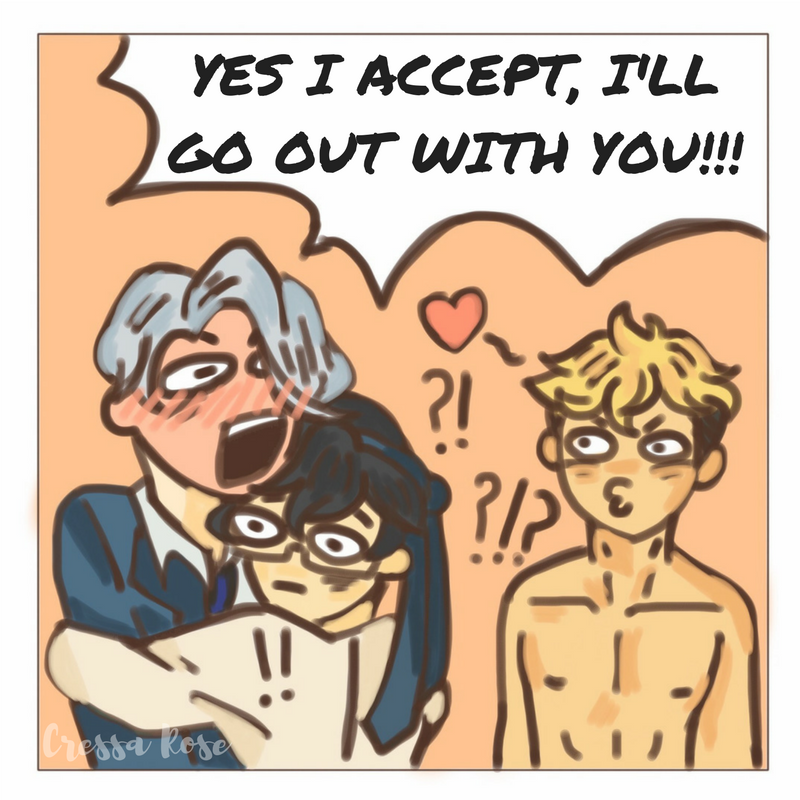 yoitv:  Yuuri: I think we’ve all accidentally asked out someone before in our life.Viktor: