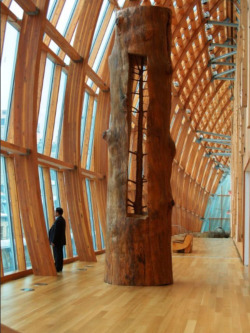 sixpenceee:  The artist Giuseppe Penone removes the growth rings on a tree to reveal the tree at a younger age.