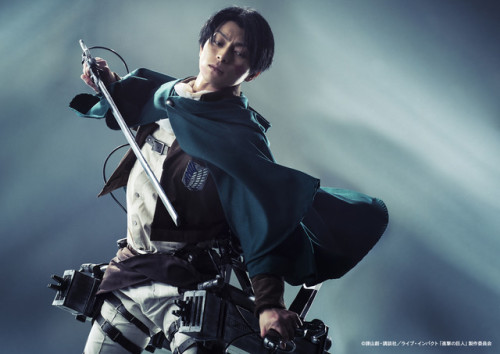 Official promotional poster and character visuals for the upcoming “LIVE IMPACT” Shingeki no Kyojin stage play!  The roles are played by the following actors:Eren Yeager: Miura Hiroki (三浦宏規)Mikasa Ackerman: Tsukui Minami (佃井皆美)Armin