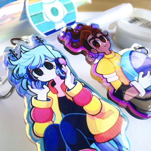 Josie &amp; Maureen Iridescent rainbow Acrylic Keychains ☁️⭐️. These colorful Keychains are 2 of 15+