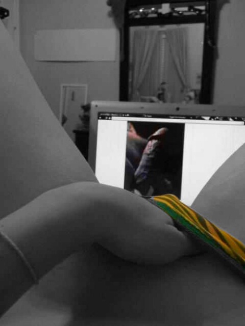 fancycolorart: Yellow panties Masterbating to lap top