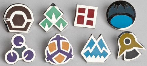 gamerfashion101:  Generation 1-5 Gym Badges (Pins) Each set of 8 sells for 24.99 Purchase Here!  Purchased a set of the Kanto badges not too long ago. they are awesome!!!
