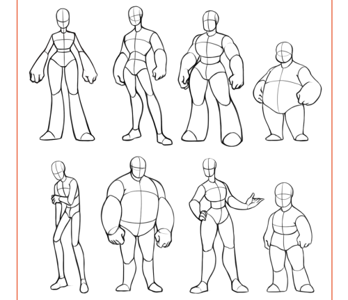 lunaartgallery: This reference sheet includes 50+ body types for people who struggle in creatin