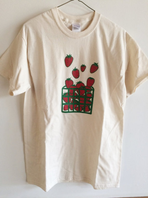 littlealienproducts:(Made to Order) Screen Printed Strawberry T Shirt by andMorgan