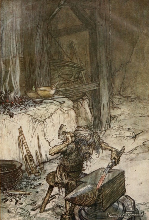 Siegfried and the Twilight of the Gods, by Richard Wagner.(1813-1883). Illustrated by Arthur Rackham