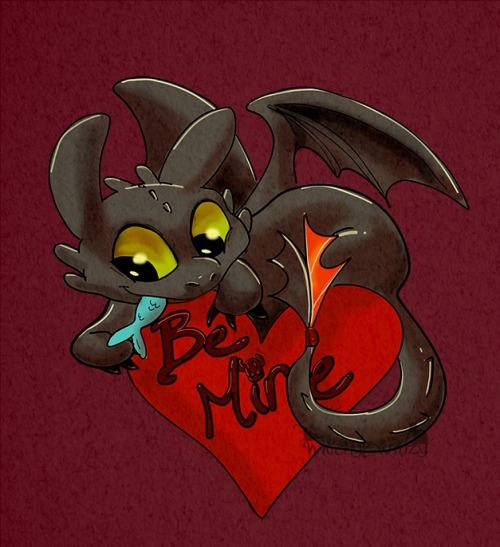 witchytwinzy:  Happy Valentine’s Day from Toothless Art by me please do not repost without my 