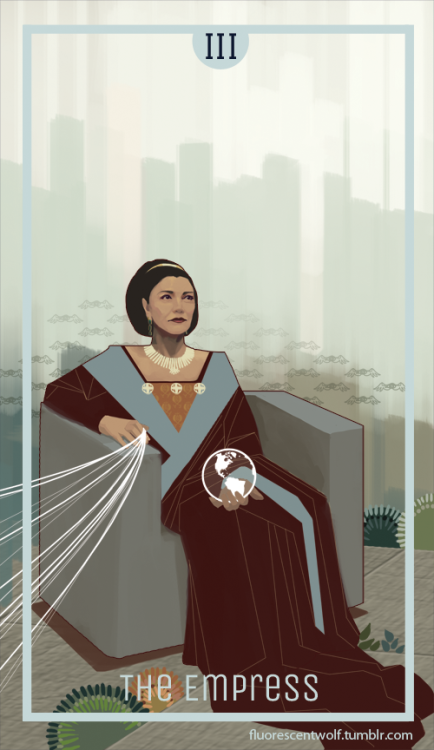 The Expanse fanart tarot card series, part 1.Part 2: https://fluorescentwolf.tumblr.com/post/6645314