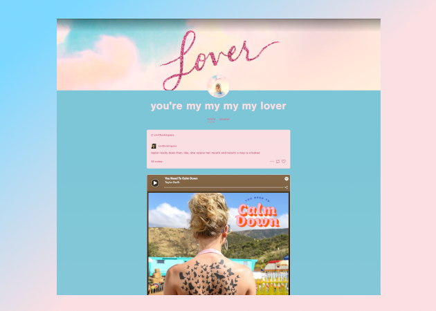 Tumblr Staff — music: Taylor Swift Lover Theme Calling all...