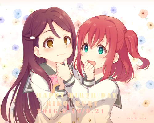 mochi0430: 遅れたけど、２人ともおめでとう!!!!　#桜内梨子生誕祭2016#黒澤ルビィ生誕祭2016 pic.twitter.com/47eB7T64o8 — さくらもち (