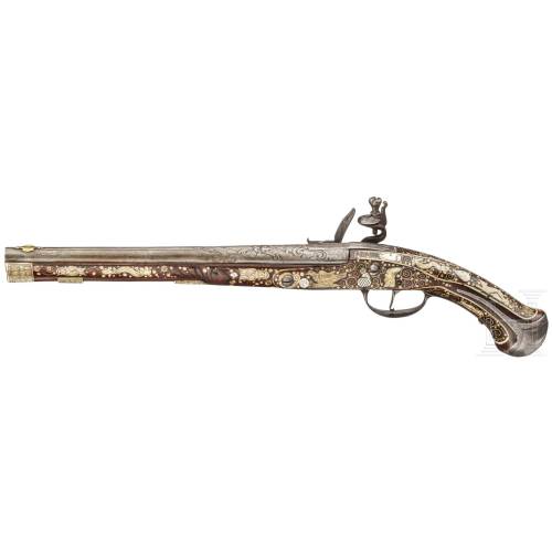 Bone and pearl inlaid flintlock pistol, Bohemia, circa 1700from Hermann Historica