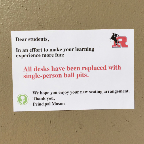 obviousplant:I left some letters from the principal at a local middle school