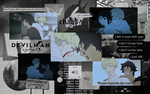 Akira Fudo and Ryo Asuka (Devilman Crybaby) - aesthetic desktop wallpaper