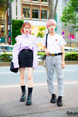 tokyo-fashion:  16-year-old students Fuka and Eishin on the street in Harajuku. She is wearing fashion by Faith Tokyo, Ding, Bubbles Harajuku, and Mememi. He’s wearing Comme des Garcons, Balenciaga, and Gucci. Full Looks