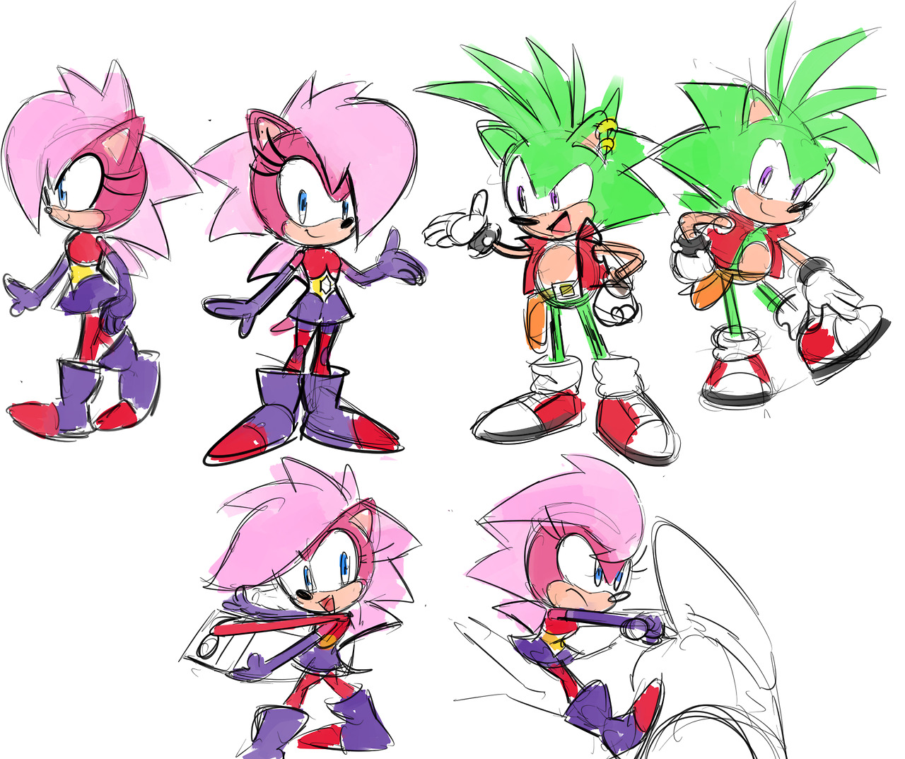 Sonic Art Resources — sonichedgeblog: Sonic, Ray and Mighty sprites