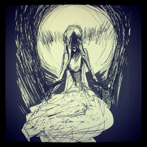 Warm up sketch. #art #dark #illustration #warmupsketch #quicksketch #sketch #drawing #spooky #halo #