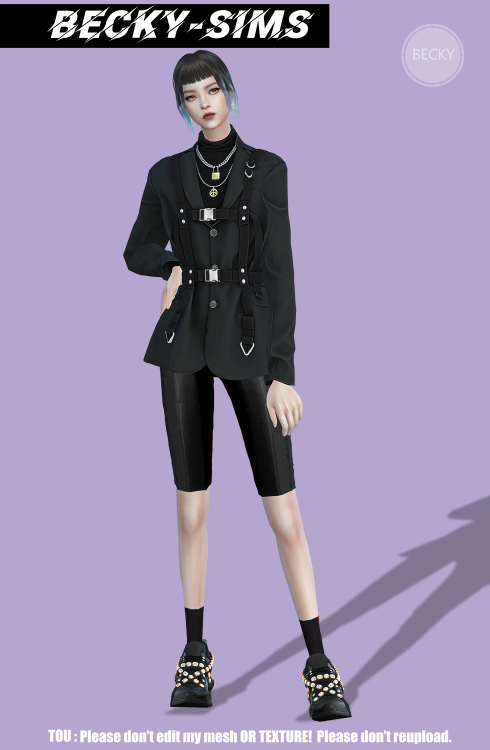 becky-sims: Tactical Suit Blazer（male+female top）  Creator:  Becky Sims4  模拟人生4 TOP 上衣  Downloa