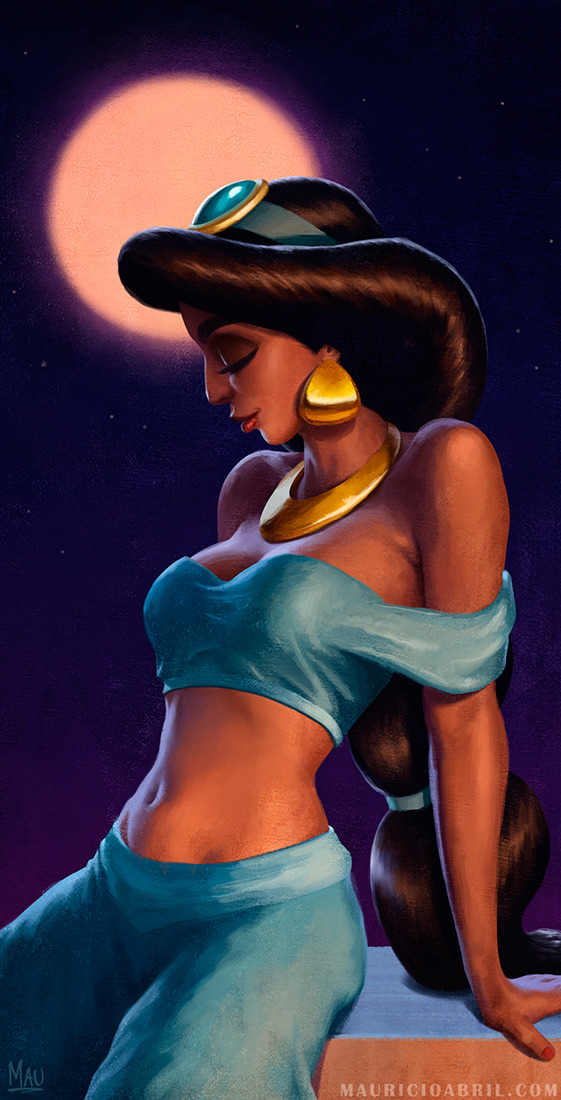 mauricioabril:“Shining, Shimmering, Splendid” - My princess Jasmine pinup, the