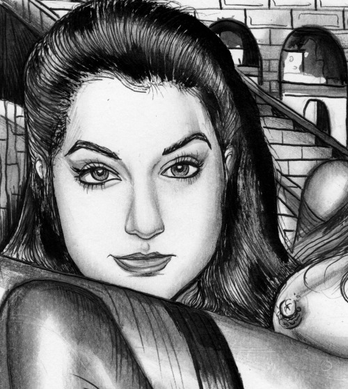 Sasha Grey: Portrait drawing (sample)