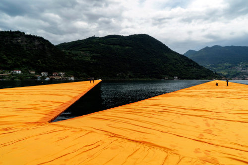 Walking on Water - An art project by Christo | via On Thursday, the artist tried out his latest proj