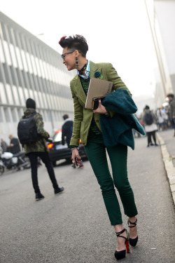  street style, Esther Quek, Milan     