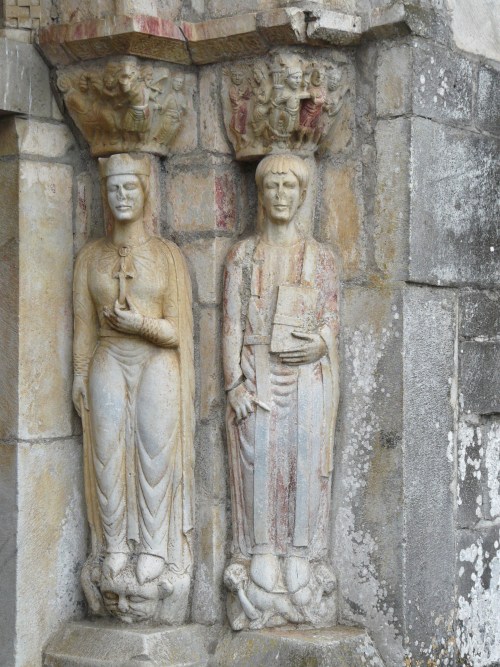 Romanesque sculpture of Saints Helena and  Pastor, 11th-12th c. from Basilique Saint-Just de Valcabr