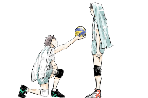 miss-cigarettes:  Will you play volleyball with me?-Of course I will || ちん[@hqtin14]※Permission to upload this was given by the artist (©).**Please, favorite/retweet/follow to support the artist** [Please do not repost, edit or remove credits]