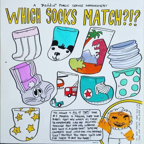 Which socks match? #daddiocomic #daddio #webcomic #comics #socks #children #kids #babies #parenthood