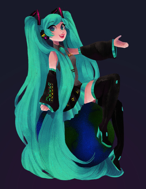 gisellesdoodles:my print, “Vox Populi” for the Miku fanforge event at WeLoveFineyou can vote for it 