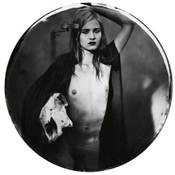 wetplatenudes:  Wenchimodel, 10.2015ambrotype on round glass medallion.