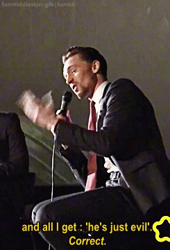 black-nata:  tomhiddleston-gifs: After a member of the audience said ‘he’s just