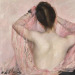 charlottearthistory:‘beauty with pink veil’ - jean laurent-challié (1858-1904)jean laurent-challié was one of the first female artists to work in a studio, and her series of paintings explored the beauty of women through the female gaze.