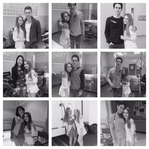 stydiaislove:A girl on set of Teen Wolf with all the cast (x)