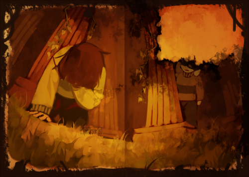 velocesmells:Once upon a time… I tried redrawing the opening sequence of Undertale as a fairytale 