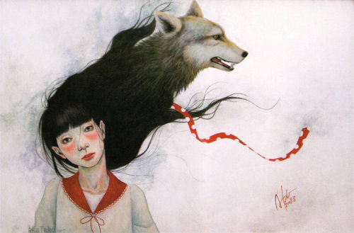 BAD THINGS INSIDE ME by Akiko Ijichi was painted in 2008. Printed in her book “Ilusion”.