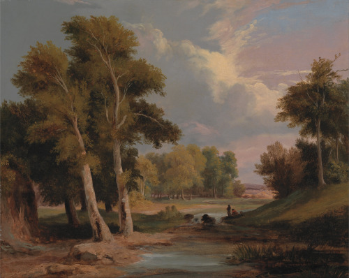 A Wooded River Landscape with Fishermen, James Arthur O’Connor, ca. 1830