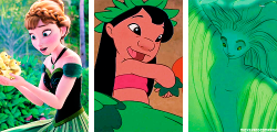 mickeyandcompany:Disney ladies + green (Happy