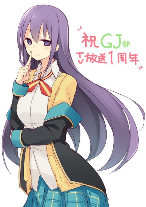 kuzira8:  Twitter / nekoume334: GJ部放送1周年と再放送を記念して紫音さん描きました htt …