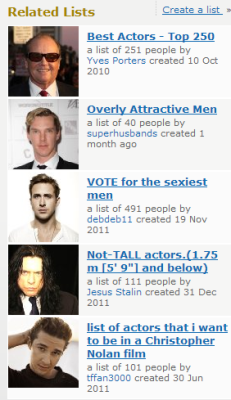 Soooo, this is the suggested lists that came up when I was looking up Elijah Wood&rsquo;s IMDB page.