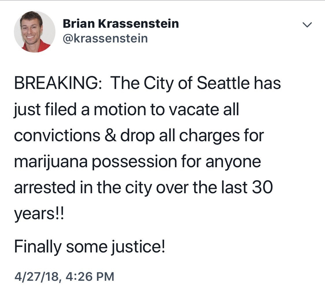 unprecedented-terror: scornpios:   sauvamente:  blueklectic:  It’s real!https://www.google.com/amp/thehill.com/homenews/state-watch/385248-seattle-officials-file-motion-to-vacate-marijuana-convictions%3Famp